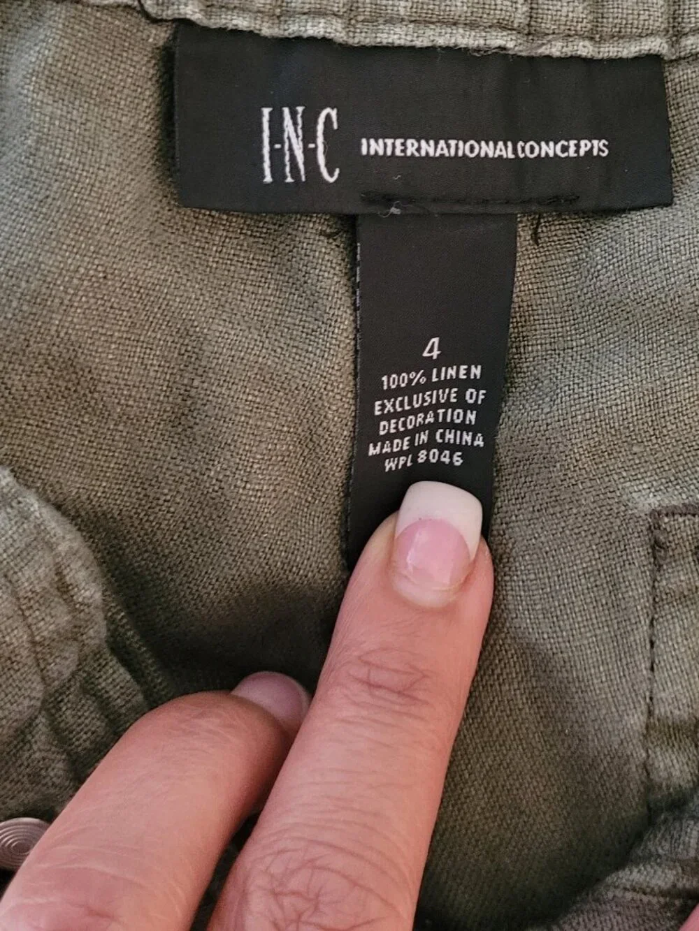 INC Army Green Capris with Side Leg Design